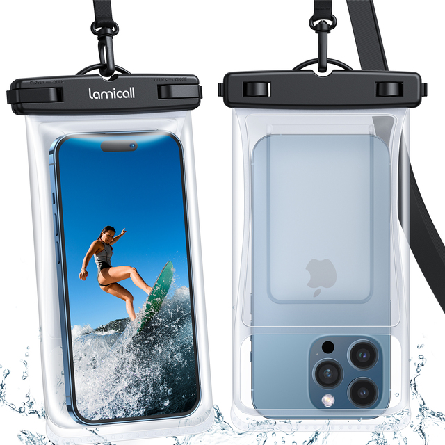 Lamicall PRAB03 IPX8 Waterproof Dry Bag Underwater Cell Phone Pouch Touch Screen Floating Case Cover With Lanyard Beach Boating