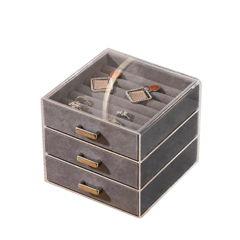 Özel Logo kadife saklama kutusu takı hediye kutusu mücevher kutusu organizatör yüzük küpe