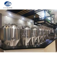 Système de brassage de bière en acier inoxydable avec ligne de production PLC, fermenteur, remplisseuse et capsuleuse pour brasserie artisanale, mise en conserve et mise en bouteille