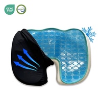 Coussin de siège en mousse à mémoire de forme avec gel rafraîchissant et respirant en forme de U, housse amovible, certifié OEKO-TEX, pour le bureau, les jeux et les fauteuils roulants
