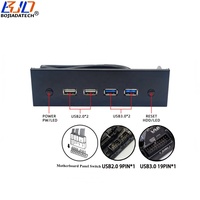 Panneau frontal de bureau 5,25 pouces avec 2 * 5 Gbps USB 3.0 et double connecteur USB 2.0 + bouton d'alimentation et de réinitialisation pour boîtier d'ordinateur PC