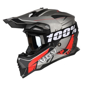 New Hot chống chói ống kính kép ABS chất lượng cao người đàn ông Đen Motocross nhà máy tùy chỉnh đầy đủ mặt Mũ bảo hiểm - Product Image 5