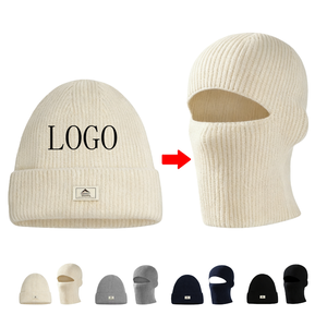 Chapeau Balaclava d'hiver pour hommes et femmes, cache-cou coupe-vent, double usage, <span class=keywords><strong>tendance</strong></span>, polyvalent, tricoté en coton, balaclava de sport personnalisé - Product Image 1