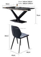 Luxus Rechteck Mesa erweiterbarer Marmor Esstisch Set 6 Stühle 8-Sitzer Klapp Esszimmer Möbel Sets