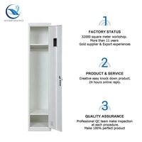 Armoire simple en acier moderne autoportante avec porte verrouillable, étagère porte-vêtements et range-chaussures pour hôpital