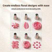 Ensemble de 120 douilles de décoration de gâteaux, cuillères doseuses et kit de pâtisserie pour la décoration de biscuits et crèmes, avec boîte de rangement colorée – Vente directe usine