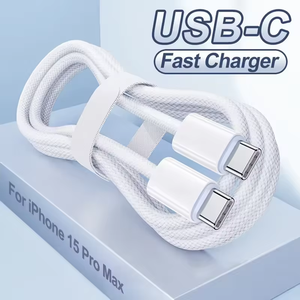 Cable de Carga Trenzado Tipo <span class=keywords><strong>C</strong></span> <span class=keywords><strong>a</strong></span> Tipo <span class=keywords><strong>C</strong></span> de 1M, 60W, con Empaque de Cartón, Carga Rápida para iPhone 17, 16 Pro Max, 15, Precio de Fábrica - Product Image 5