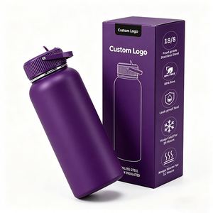 Custom Logo BPA Free 32oz Double Wall Insulated Sports Flasks Drinkware Vacuum Stainless Steel <b>Water</b> <b>Bottles</b> for Outdoors - Product Image 2