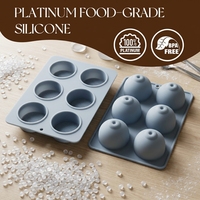 SILIKOLOVE Moule à gâteau en silicone antiadhésif en forme d'orange à 6 cavités, certifié LFGB Platinum, sans BPA, pour mousse