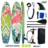 Planche de paddle gonflable à haute flottabilité avec technologie Drop Stitch, imprimé flamant rose, pour adultes et couples, écologique, portable, équipement de sports nautiques