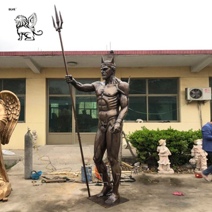 Décoration de jardin extérieur Art métal célèbre grandeur nature grec <span class=keywords><strong>nu</strong></span> guerrier dieu de la mer Statue grand Bronze Poséidon Statues Sculpture - Product Image 1