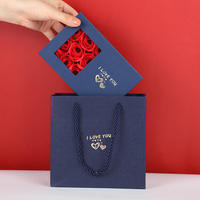 Boîte cadeau double couche avec roses éternelles Ever Bright pour mariage, couleur personnalisable, emballage pour bijoux et colliers Saint-Valentin EB08