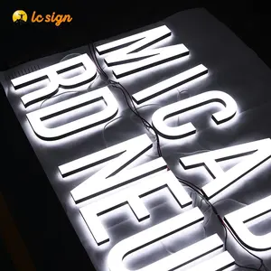 Mini Letters Signage Elektronische Acryl geschäfte im Freien Zeichen Werbung beleuchtete Zeichen