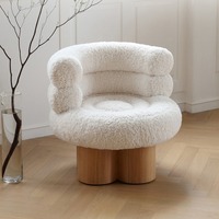 Fauteuil inclinable pivotant élégant pour une personne, design minimaliste, pieds en bois durables et écologiques, salon