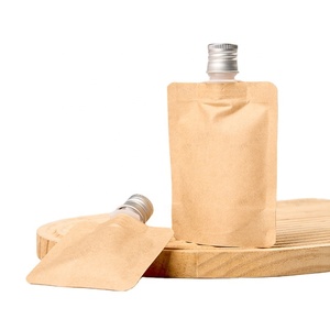 Loción simple de 50ml, etiqueta de papel artesanal cosmética, bolsa de boquilla de papel Kraft Natural, ecológica - Product Image 1