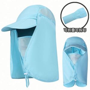 Sun Protection Fishing <b>Waterproof</b> Baseball <b>Hats</b> Outdoor Foldable Quick Drying Baseball Caps With Face Cover - Product Image 4