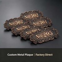 Plaque de Porte Rétro en Laiton Gravée au Laser, Personnalisée ODM, Résistante aux Intempéries, Style Château Européen, Ferme Rurale, Chinois