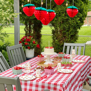 Fleur <span class=keywords><strong>assiette</strong></span> en papier fraise design toute conception - Product Image 3