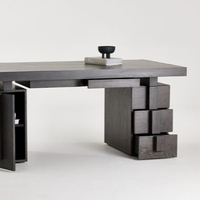 Table de luxe au design moderne, mobilier noir pour bureau à domicile, bureau en bois, Tables de bureau