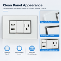Plaque de charge murale USB 3 prises en acrylique personnalisée pour maisons, chambres, cuisines, salons, appartements – Prises électriques