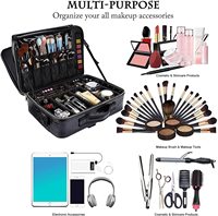 Trousse de maquillage à motif Crocodile, sac à cosmétiques à 3 couches, grand étui Portable de voyage pour le maquillage