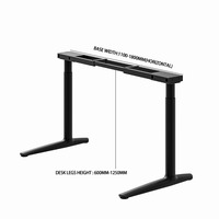 Bureau assis-debout moderne noir, ergonomique, réglable en hauteur, à deux moteurs et deux étages, idéal pour le bureau – Meilleure vente