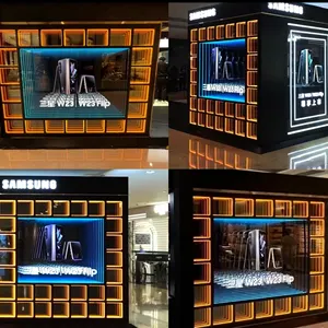 LED Abyss Floor Tile Light Box Stage Multi-Layer Background Wall KTV Bar Neon Mirror 3D LOGO Outdoor Digital Billboard