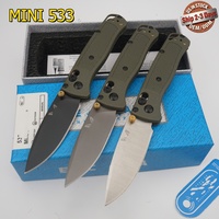 Mini couteau pliant BM533, manche en fibre de nylon, lame en acier inoxydable, couteau de poche EDC pour extérieur, stock US, expédition en 1 jour ouvrable