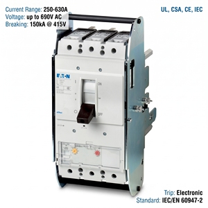Disjoncteur à boîtier moulé (MCCB) série NZM NZMH3-A500-AS 500A 3P 415V CE CCC ISO pour systèmes électriques industriels - Product Image 5