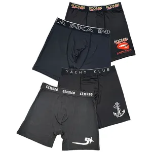 High Quality Spandex/Nylon Black Underwear Men Boxer Shorts Custom Logo Design Classic Boxer Briefs Men