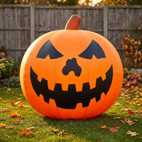 Citrouille géante lumineuse LED gonflable pour Halloween, décoration extérieure pour jardin, pelouse, fête, festival
