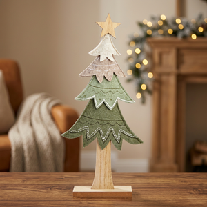 Natural Wood <b>Christmas</b> <b>Tree</b> Stand Tabletop Ornament Carved <b>Wooden</b> Holiday Decor for Home Office - Product Image 2