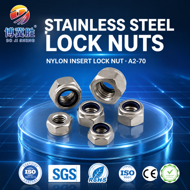 M3 M4 M5 M6 M8 M10 M12 M14 M16 DIN985 A2 Stainless Steel 304 316 Anti-loosening Nylon Insert Nuts Self-locking Nyloc Nuts