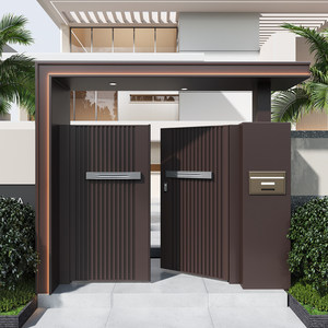 Puerta de Patio de Aleación de Aluminio Duradera Personalizada, Estilo Abatible, Diseño Moderno, Puerta Doble para Villa, Casa Rural o Casa de Campo - Product Image 1