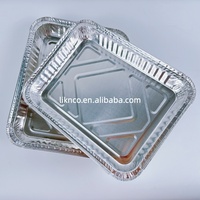 Barquette carrée en aluminium, qualité alimentaire, jetable, résistante à la chaleur, pour la restauration, les compagnies aériennes et la pâtisserie