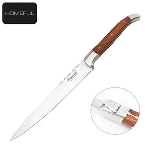 Wood Handle Laguiole Knives Laguiole Knife Stainless Steel Carving Knife Set With Rose Wood Handle Slicing Knife