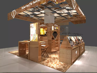 Kiosque de nourriture de centre commercial en bois massif, kiosque de bar de kiosque de café de centre commercial extérieur ou intérieur