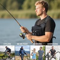 Gilet de course utilitaire léger personnalisé pour homme, poche de poitrine, porte-téléphone de poitrine, sac de poitrine tactique pour homme pour le jogging, le cyclisme