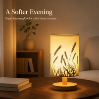 Lampe de table cylindrique en papier de riz réglable pour chambre à coucher, salle à manger, décoration d'ambiance romantique, cadeau de vacances, veilleuse