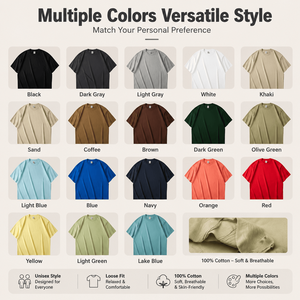 Summer Men's Oversized Plain Cotton T-Shirt Short Sleeve O-Neck Solid Color Casual Wear Breathable Jersey Knit - Product Image 2