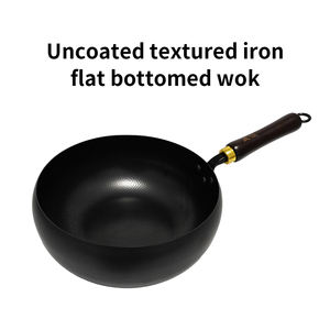 <span class=keywords><strong>Wok</strong></span> en fonte à grand volume, motif écailles de poisson texturé, non revêtu, distribution uniforme de la chaleur, cuisine à domicile - Product Image 3