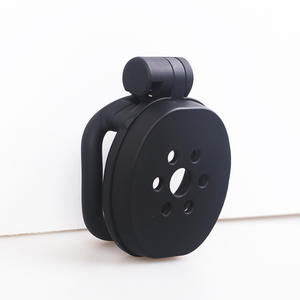 Jaula de castidad masculina transpirable negra con bloqueo de placa para dejar de masturbación y placer sexual producto sexual - Product Image 3