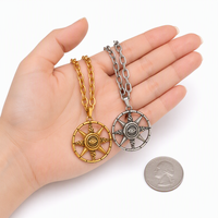 Meilleure Vente 2026 : Collier Tendance, Collier Pendentif Œil, Accessoire Étanche, Collier en Acier Inoxydable Plaqué Or