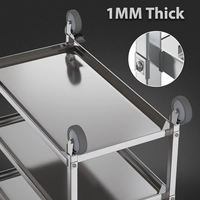 Chariot de collection de cuisine de restauration commerciale de restaurant chariot de service alimentaire en acier inoxydable à 2 couches équipement de buffet