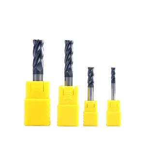 Çin'de yapılan MTS End mill HRC60 Tungsten karbür örnek kesme aletleri MingTaiShun 4 flüt kare uçlu freze CNC kalay kaplama