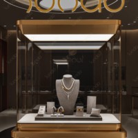 Vitrine à bijoux et montres Sundo Luxury en acier inoxydable et verre trempé avec éclairage LED et étagères pour les bijouteries