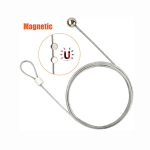 ลวดแขวนรูปภาพโลหะพร้อมแม่เหล็กขนาดเล็ก 10 ชิ้น เชือกแม่เหล็กสแตนเลสสำหรับตกแต่งผนังห้องนอน สำนักงาน บ้าน-1.5 เมตร - Product Image 4