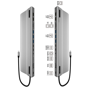 BASIX <span class=keywords><strong>Hub</strong></span> <span class=keywords><strong>USB</strong></span>-<span class=keywords><strong>C</strong></span> 14 en 1 con Adaptador de Estación de Acoplamiento para Laptop Macbook Pro, <span class=keywords><strong>Hub</strong></span> <span class=keywords><strong>USB</strong></span>-<span class=keywords><strong>C</strong></span> con Entrega de Energía para Macbook Pro - Product Image 1