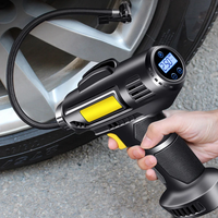 Compresseur d'air numérique sans fil 150W 150PSI en métal pour voiture, gonfleur de pneus portable avec tuyau de 35 cm, 2 adaptateurs de buse et 1 aiguille sport
