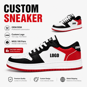Chaussures de skate personnalisées avec logo, basses, à lacets, baskets décontractées, aspect cuir texturé, semelle en caoutchouc, commande en gros - Product Image 5